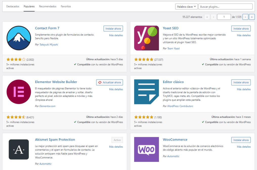 Lista de los mejores plugins de WordPress por categorias